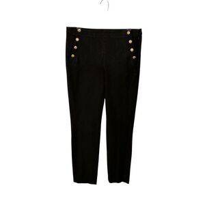 Banana Republic Black Cropped Pants with Gold Buttons